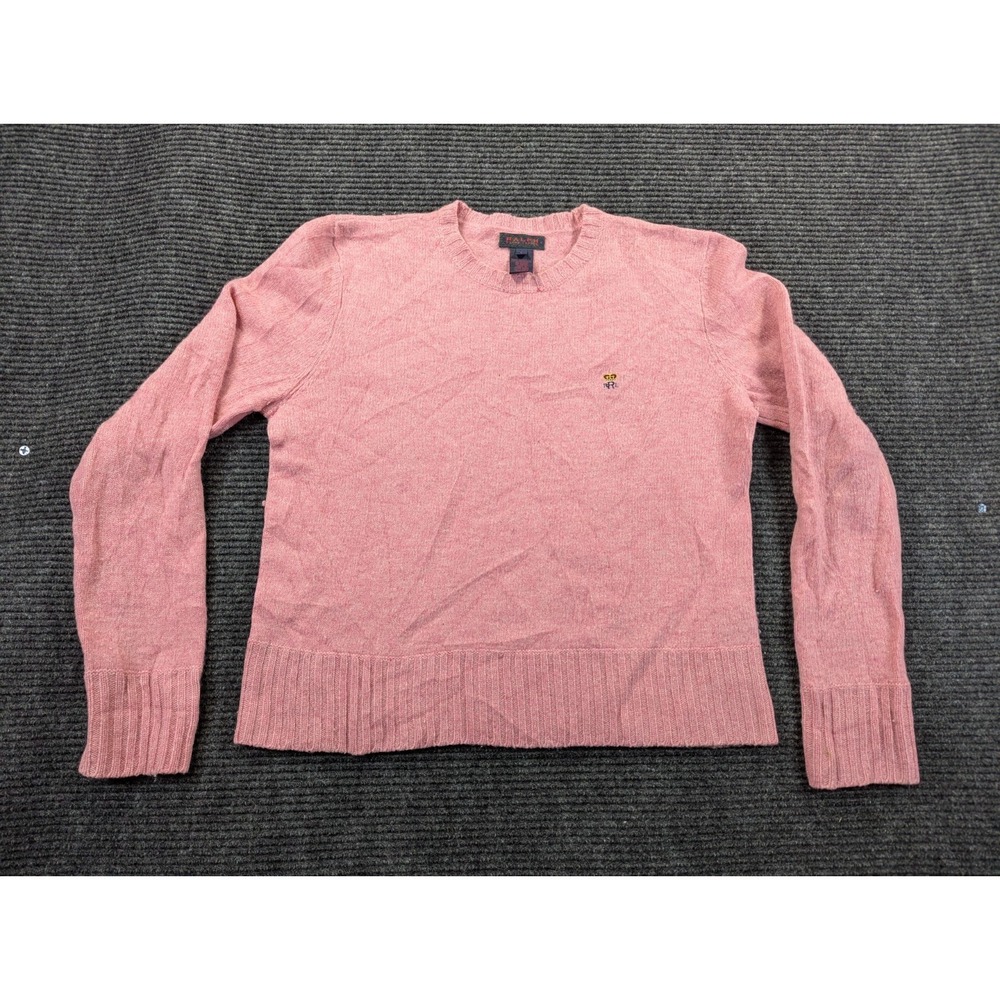 Ralph Lauren Sweater Womens Large Pink Lambswool Tight Knit Ribbed Warm Winter